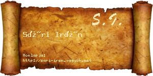 Sári Irén névjegykártya